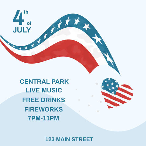 4th of July Concert Announcement Template
